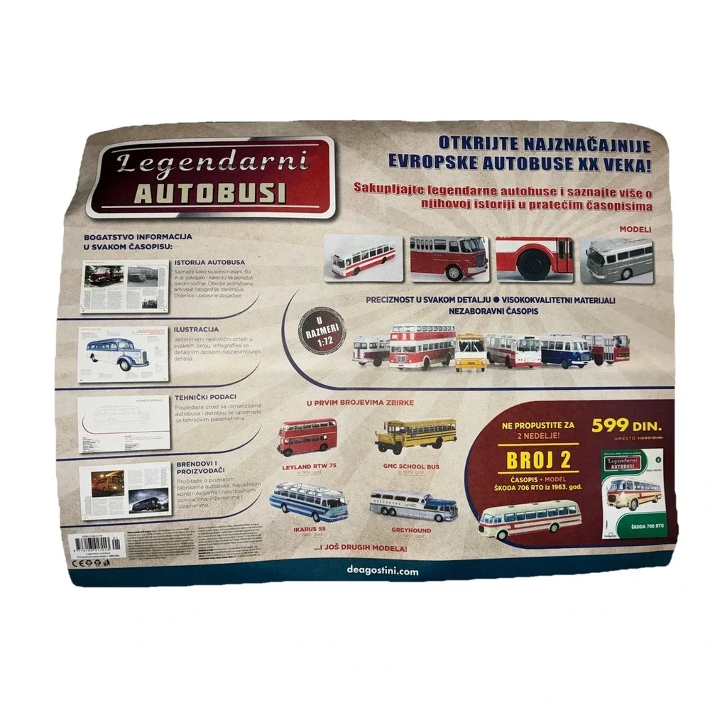 DeAgostini Mercedes Benz O‎ 3500 1:72 Diecast Iconic Buses From A Bygone Era NEW